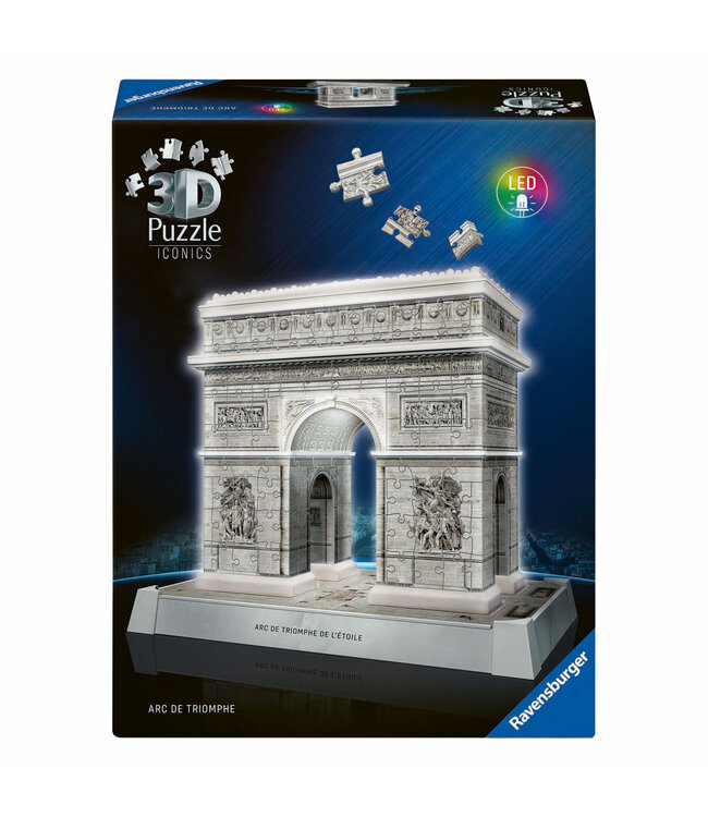 3D Puzzle Iconics: Arc de Triomphe (LED) (255 Pieces) - Puzzle