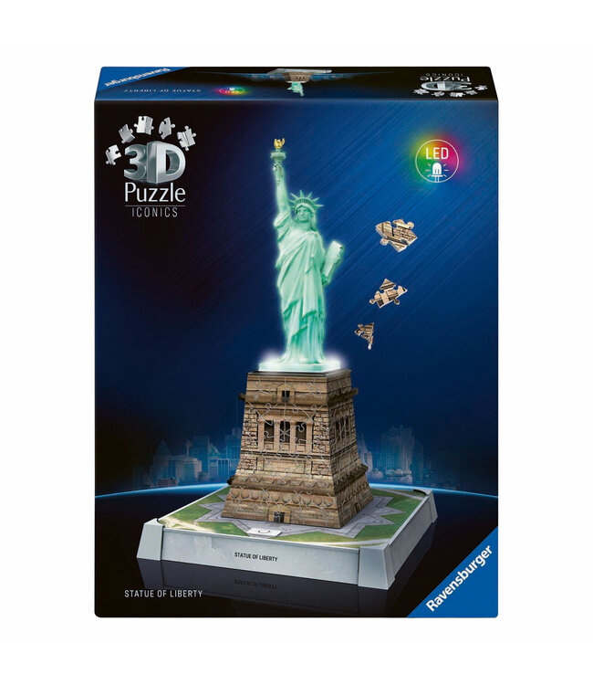 3D Iconics: Statue of Liberty (LED) (128 Pieces) - Puzzle
