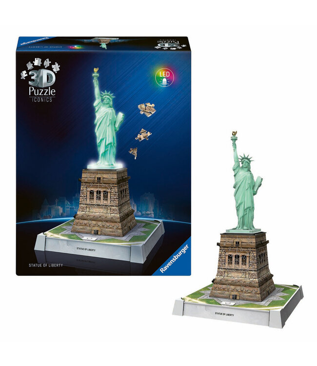 3D Iconics: Statue of Liberty (LED) (128 Pieces) - Puzzle