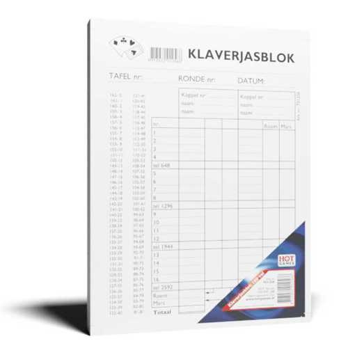 HOT Games Klaverjasblok (100 vellen)