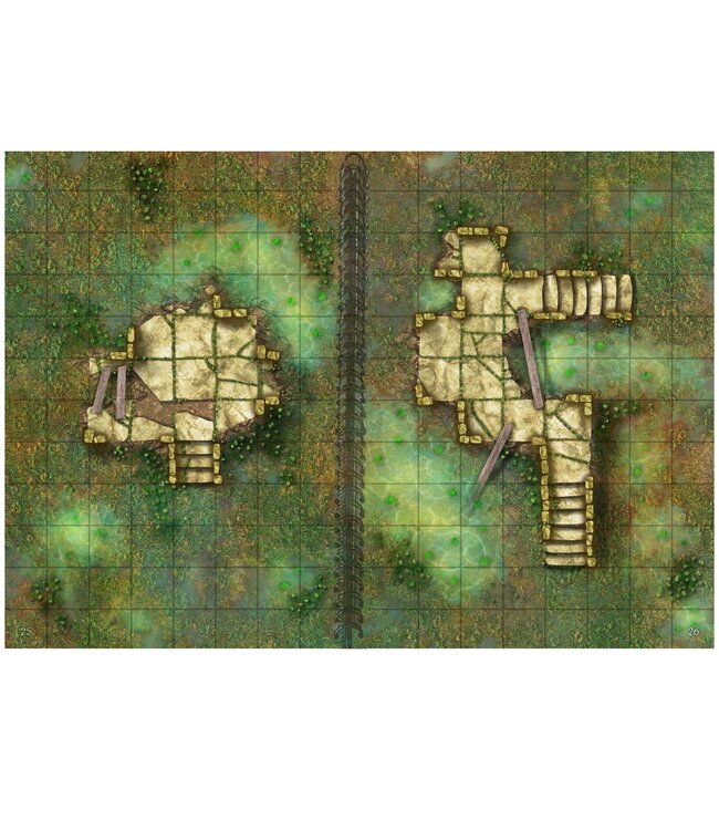 Loke BattleMats: Big Book of Battle Mats Wrecks & Ruins (8"x12")