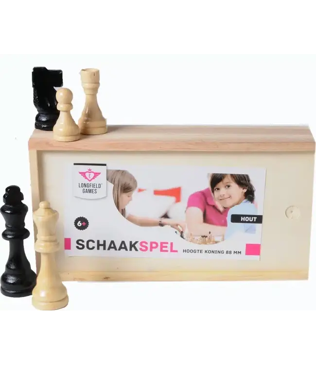 Schachfiguren in Holzbox – Königshöhe 88 mm