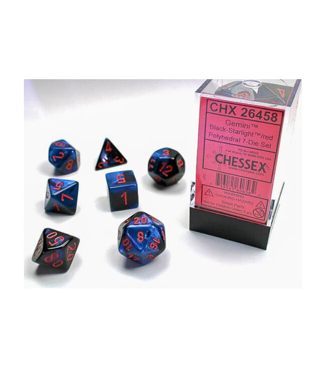 Chessex Mini RPG Dice Set: Gemini Black-Starlight