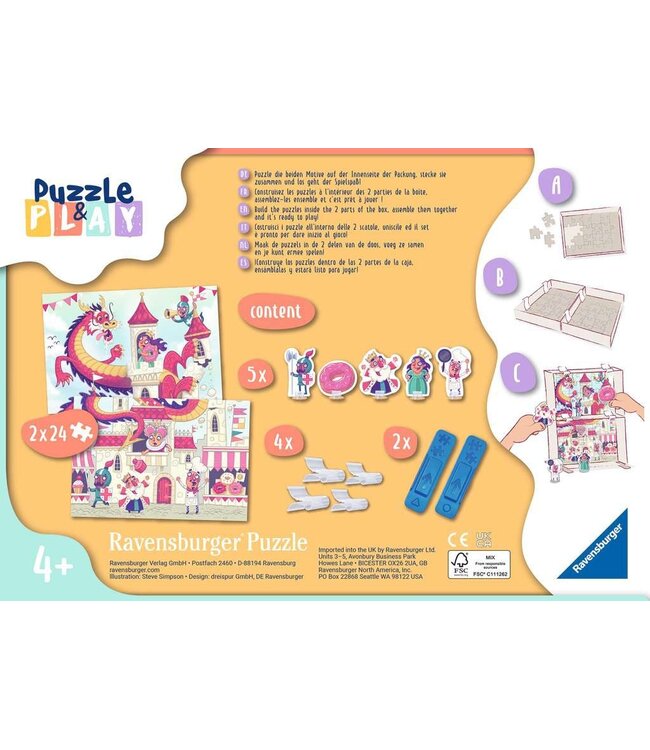 Puzzle & Play: Koninkrijk van de Donuts (2x 24 Stukjes)