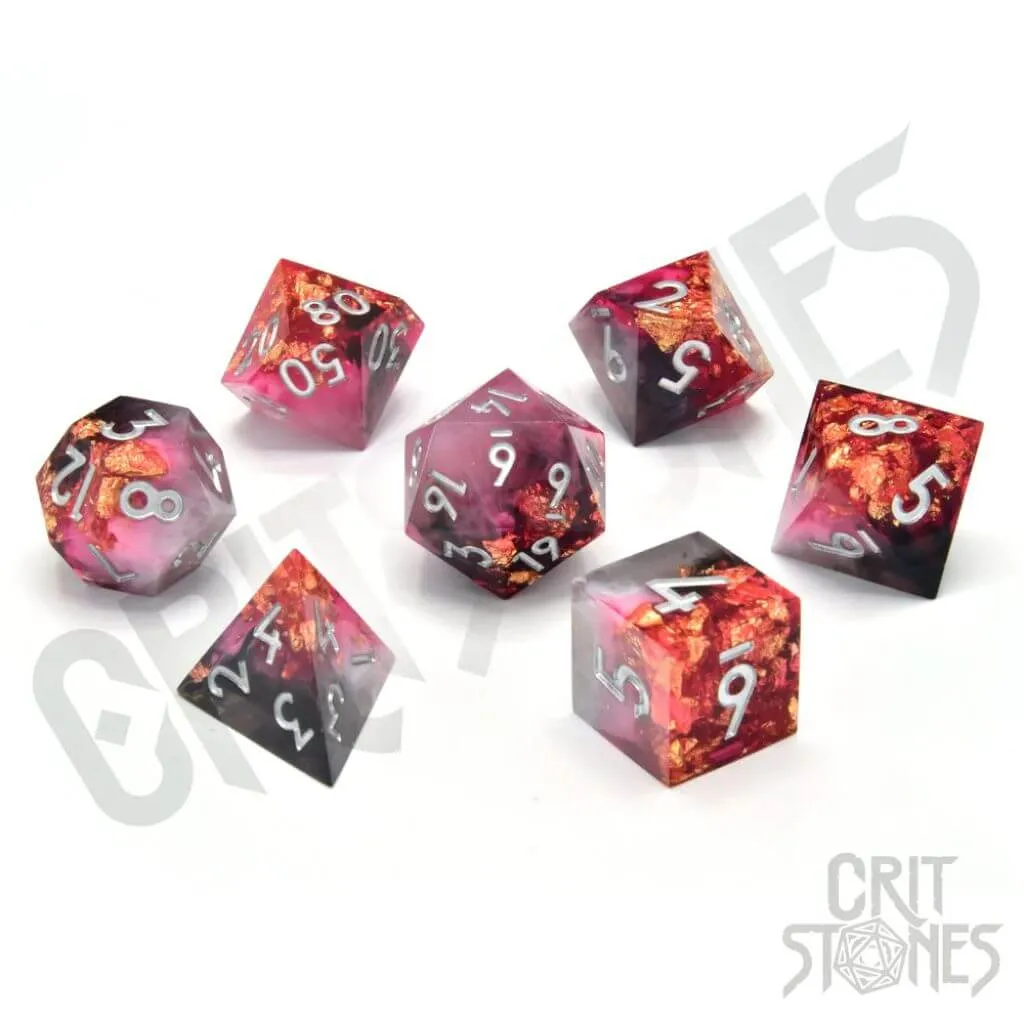 Glassstaff Ruby Rift Sharp Edge Resin - RPG Dice Set