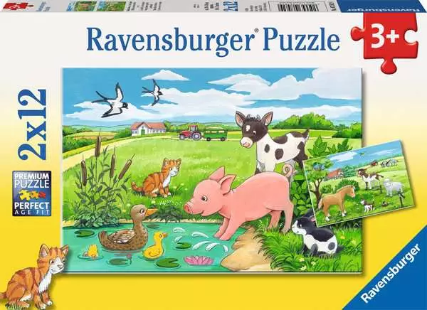 Ravensburger Jonge Dieren op het Platteland (2x12 Stukjes)