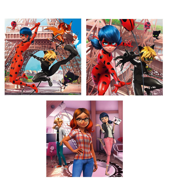 Miraculous: Lady Bug and Cat Noir (3 x 49 Stukjes)