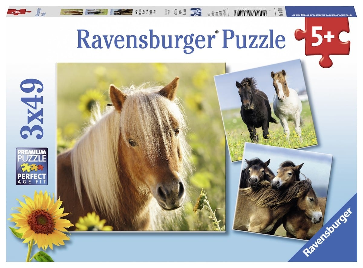 Ravensburger Schattige Pony's (3 x 49 Stukjes)