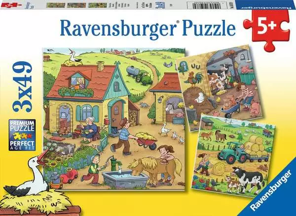 Ravensburger Op de Boerderij 3 in 1 (3 x 49 Stukjes)