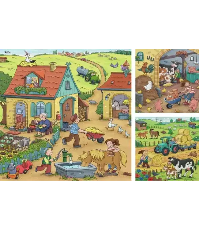 Op de Boerderij 3 in 1 (3 x 49 Stukjes)