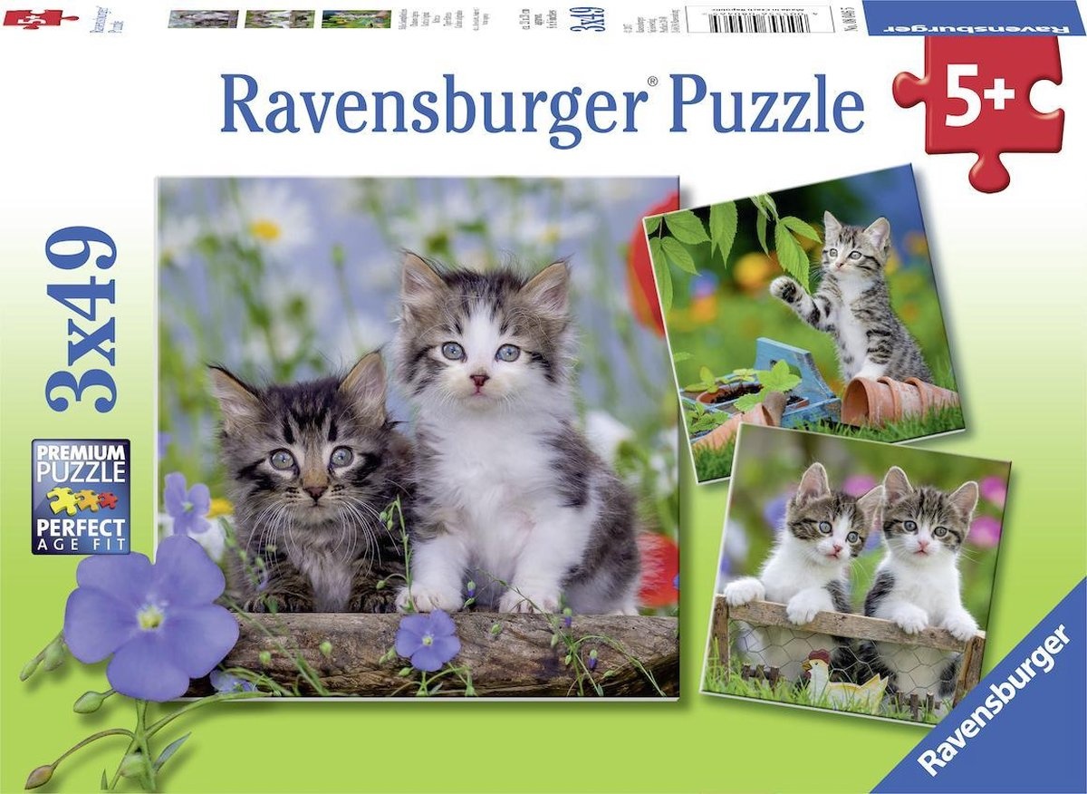Ravensburger Jonge Katjes 3 in 1 (3 x 49 Stukjes)