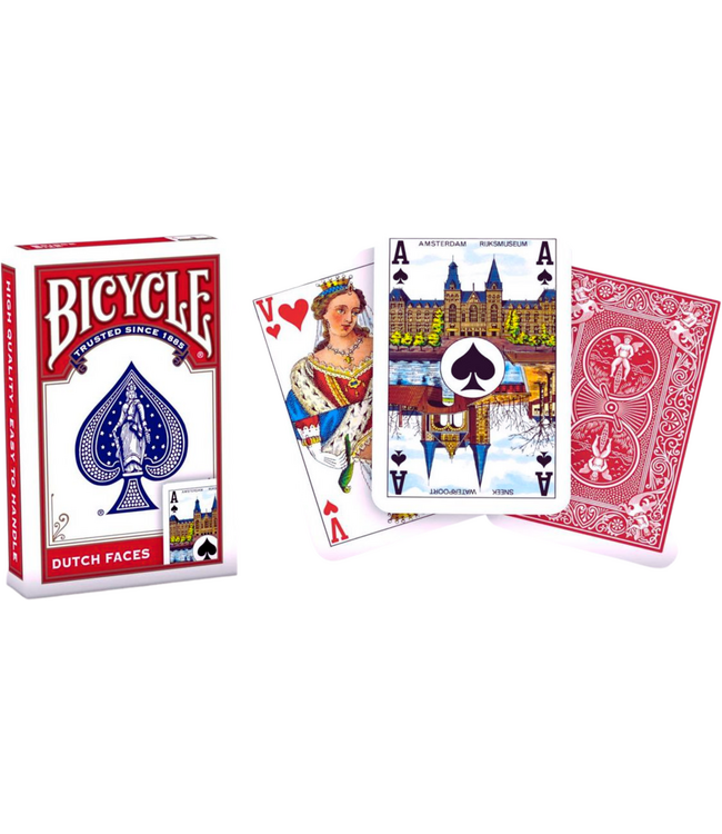 Bicycle Rider Back Speelkaarten Dutch Faces (Red)