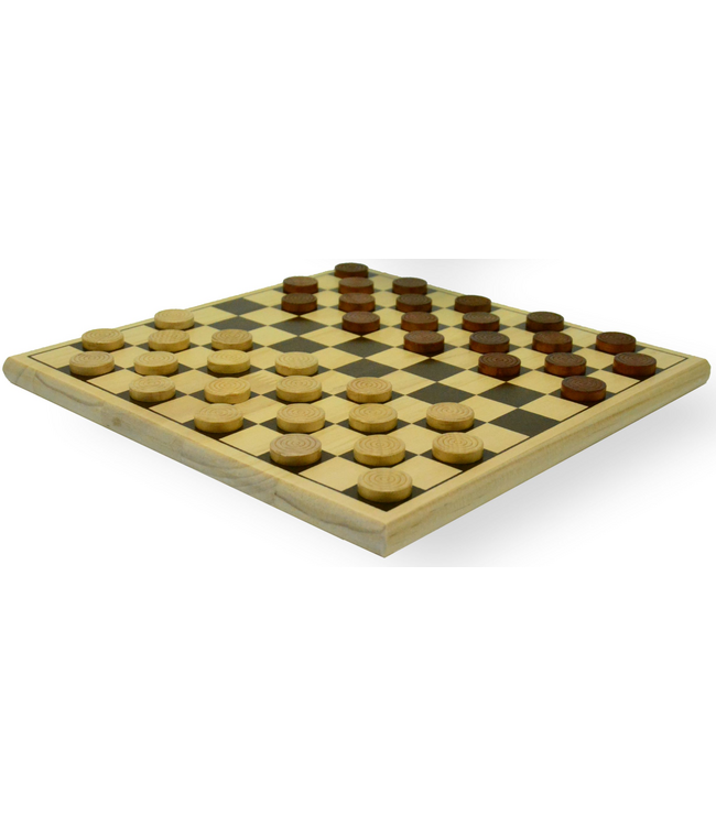 Wooden Printed Chess and Draughts Set (29 x 29 cm)