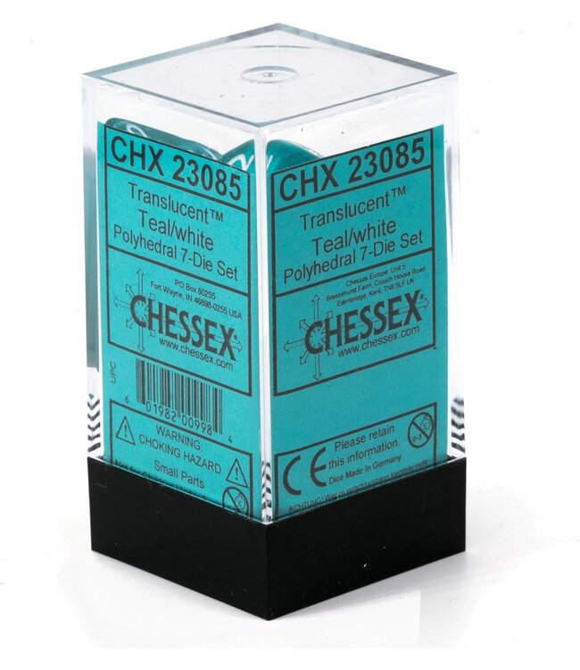 RPG Dice: Teal/White - RPG Dice Set