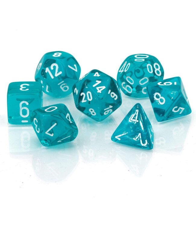 RPG Dice: Teal/White - RPG Dice Set