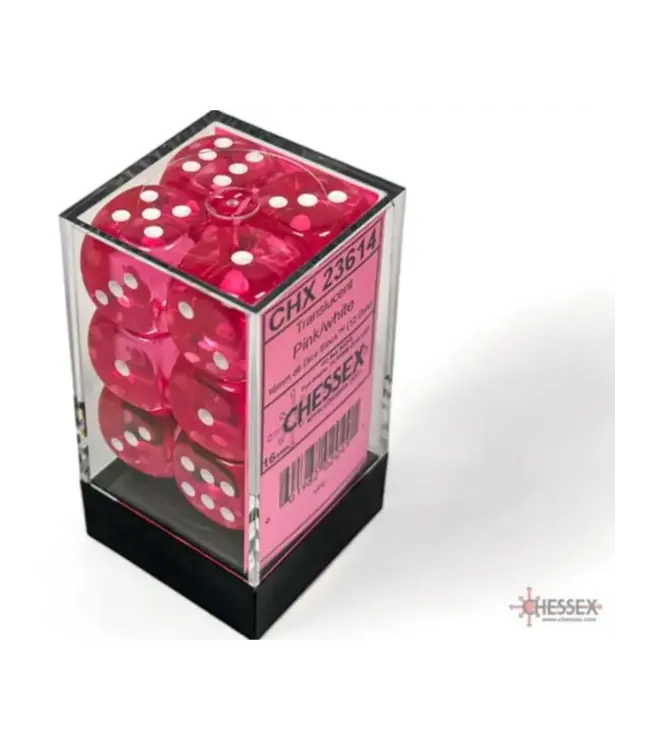 Chessex Dice Set: Translucent Pink/White