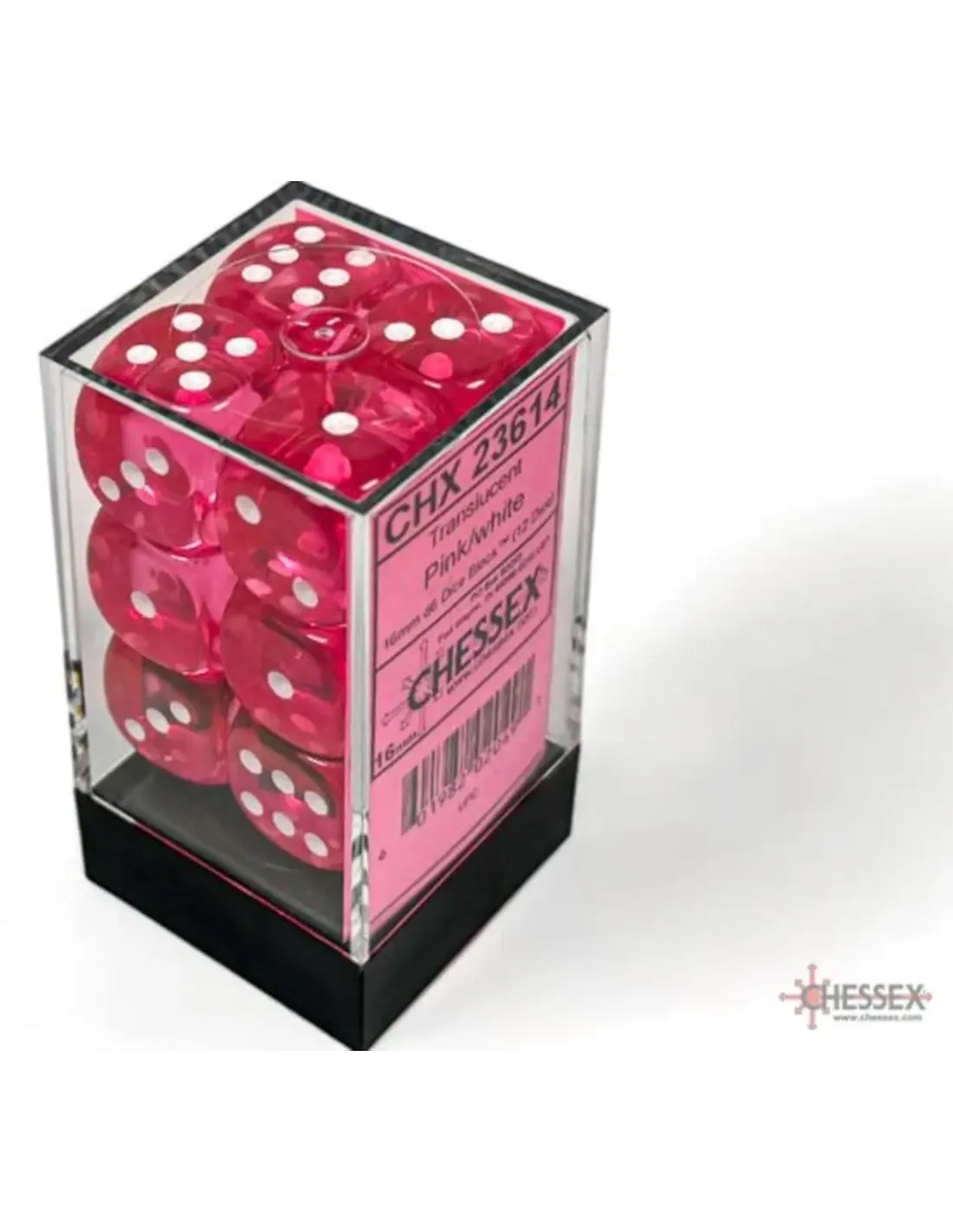 Chessex Dice Set: Translucent Pink/White