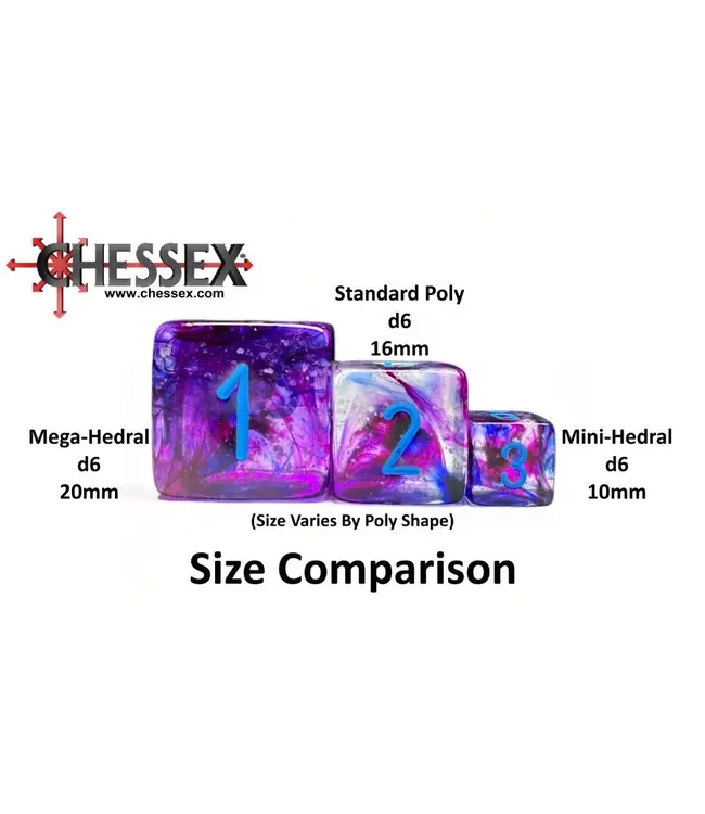 RPG Dice: Luminary Sky/Silver Mega-Hedral 7-Die Set