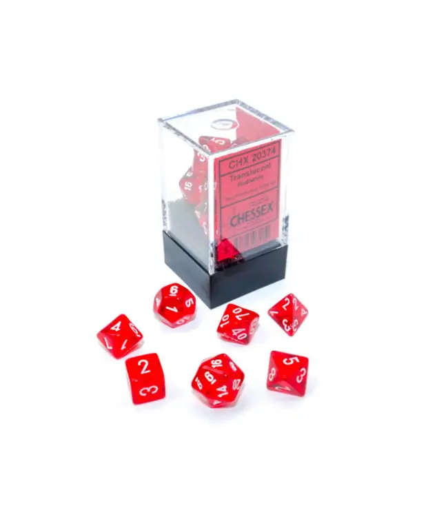 Chessex Mini RPG Dice Set: Translucent Red/White