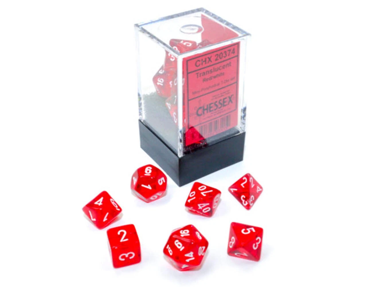 Chessex Mini RPG Dice Set: Translucent Red/White
