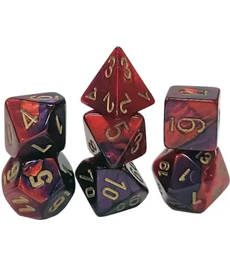 Chessex Mini RPG Dice: Gemini Purple-Red/Gold