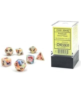 Chessex Mini RPG Dice: Festive Circus/Black