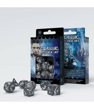 Q-Workshop Classic RPG Dice Set: Smoky & White