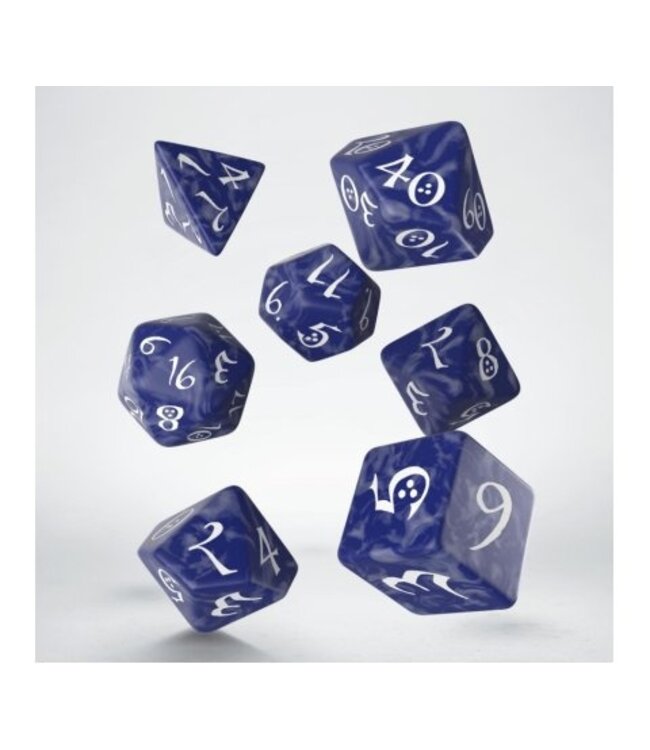 Q-Workshop - Classic RPG Dice Set: Cobalt & White