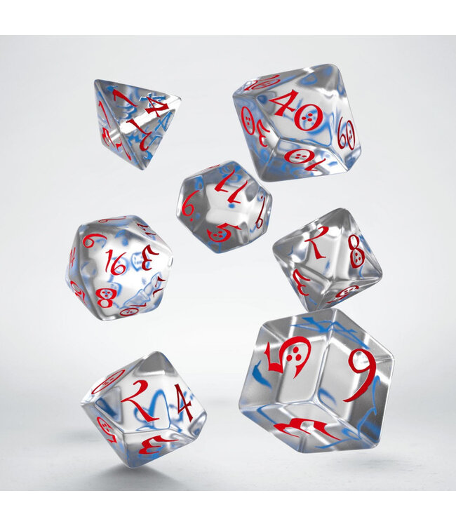 Q-Workshop - Classic RPG Dice Set: Translucent & Blue/Red
