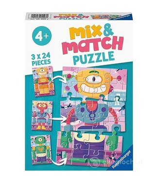 Ravensburger Mix & Match Puzzel: Robots (3x24 Pieces)
