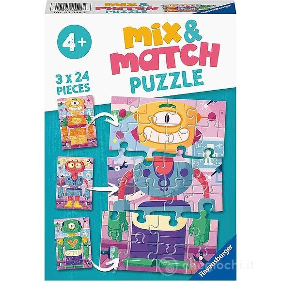 Ravensburger Mix & Match Puzzel: Robots (3x24 Stukjes)
