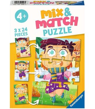 Ravensburger Mix & Match Puzzel: Bonte Kleren (3x24 Pieces)