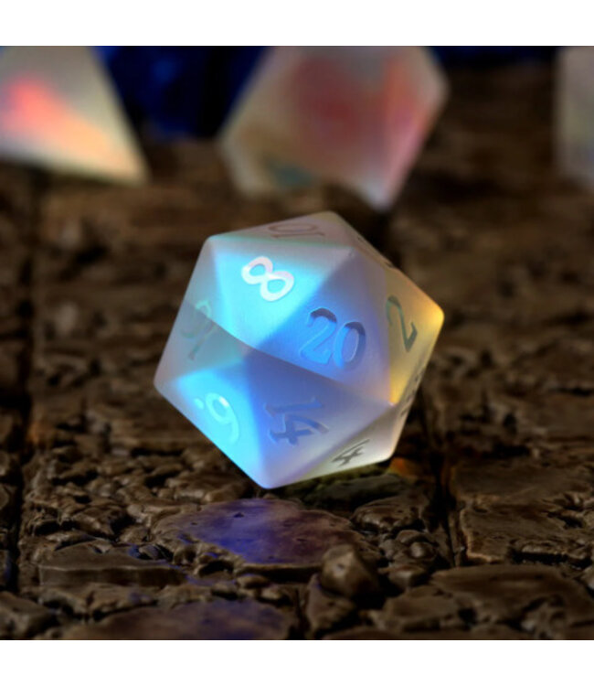 RPG Dice Set - CritStones: Prismatic Frost Glass