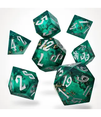 Glassstaff RPG Dice Set - CritStones: Forest Fountain Liquid Core