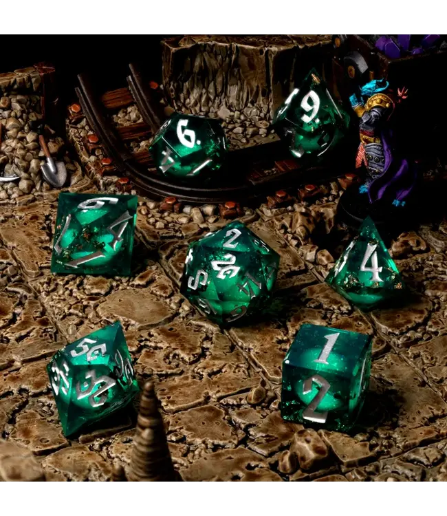 RPG Dice Set - CritStones: Forest Fountain Liquid Core