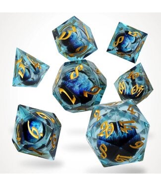 Glassstaff RPG Dice Set - CritStones: Ice Dragon's Gaze Floating Eye