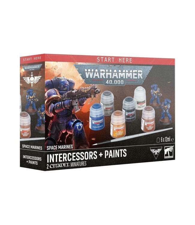 Warhammer 40,000 - Space Marines: Intercessors + Paints