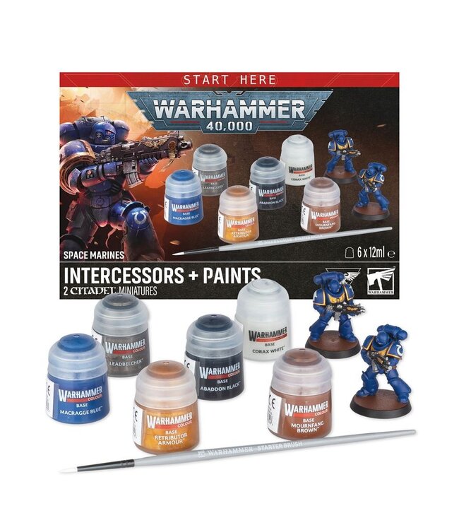 Warhammer 40,000 - Space Marines: Intercessors + Paints