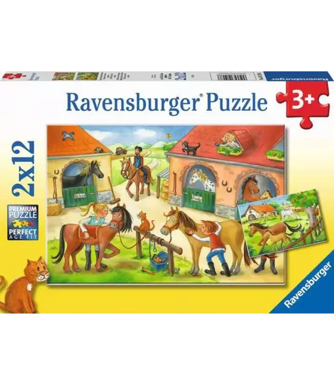 Ravensburger - Vakantie op de Manege (2x 12 Teile) - Puzzle