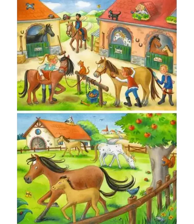 Ravensburger - Vakantie op de Manege (2x 12 Teile) - Puzzle