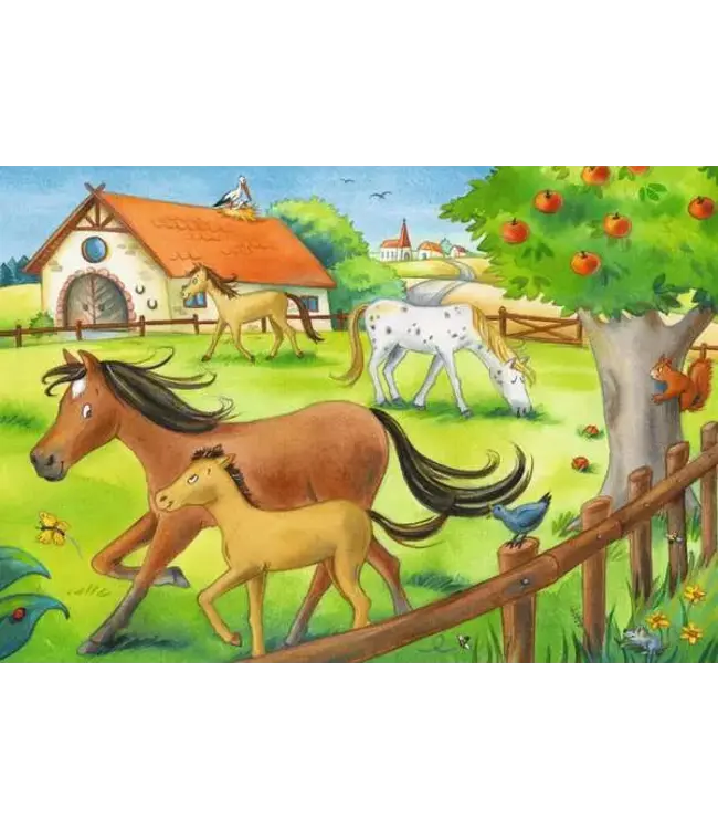 Ravensburger - Vakantie op de Manege (2x 12 Teile) - Puzzle