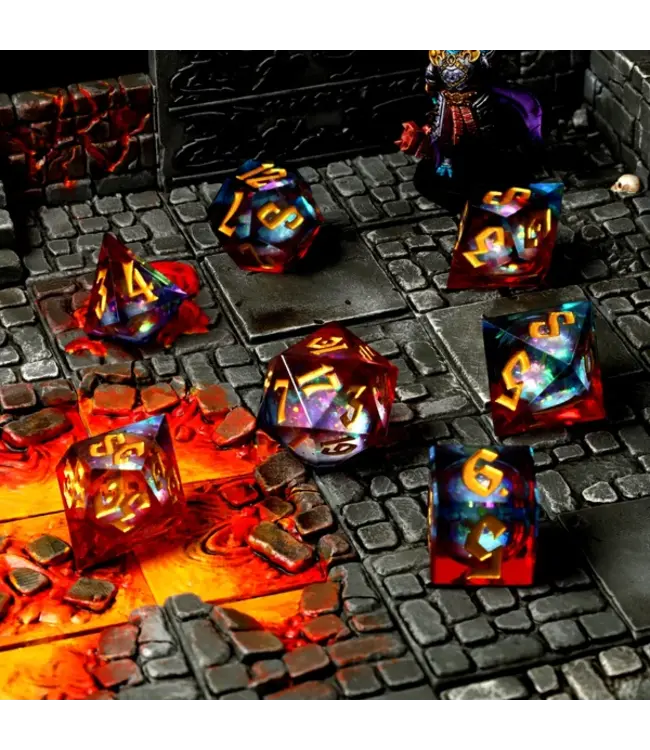 RPG Dice Set - CritStones: Fire & Ice Liquid Core