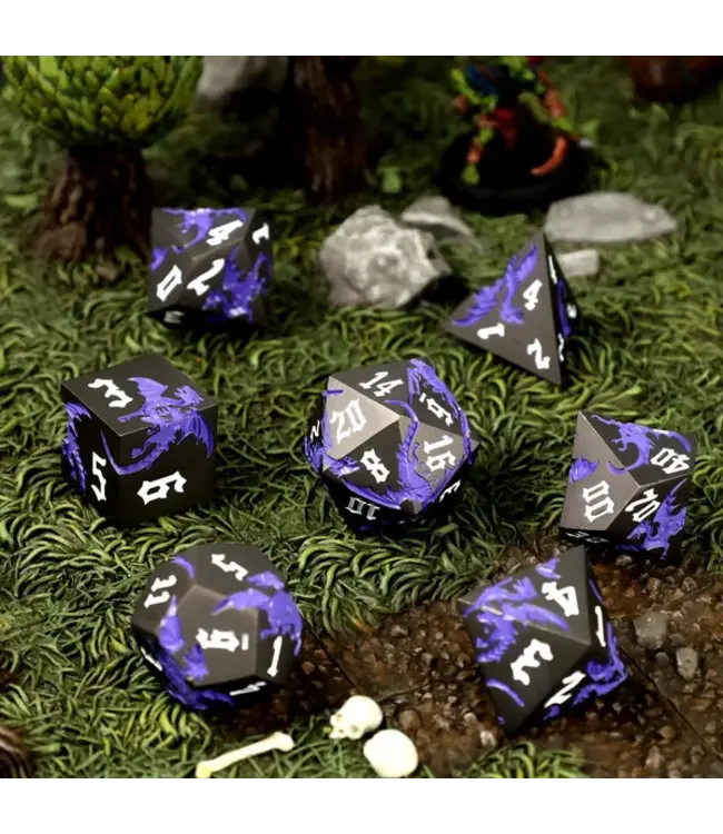 RPG Dice Set - CritStones: Nocturnum Dracona Metal