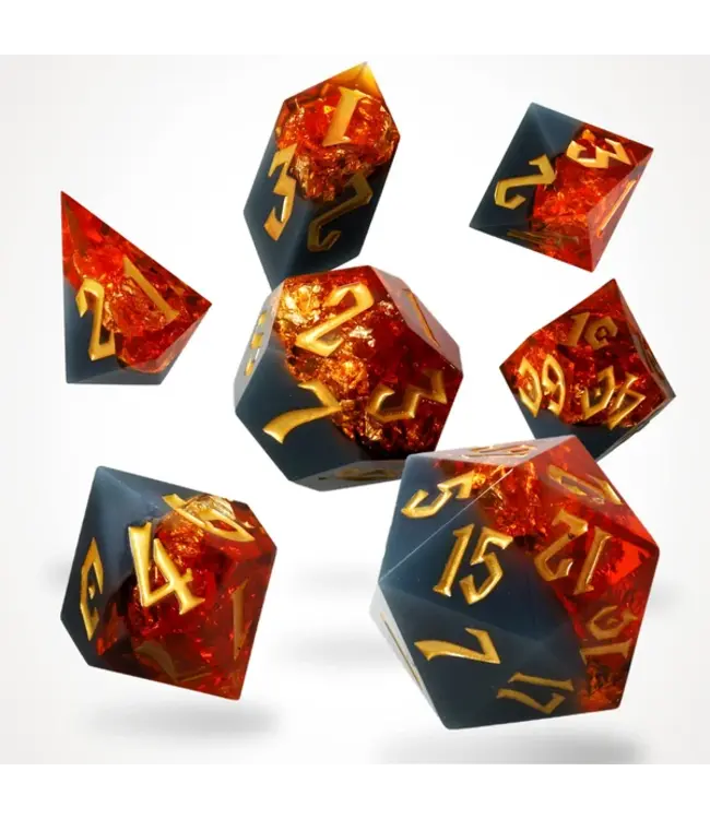 RPG Dice Set - CritStones: Volcanic Amber Resin