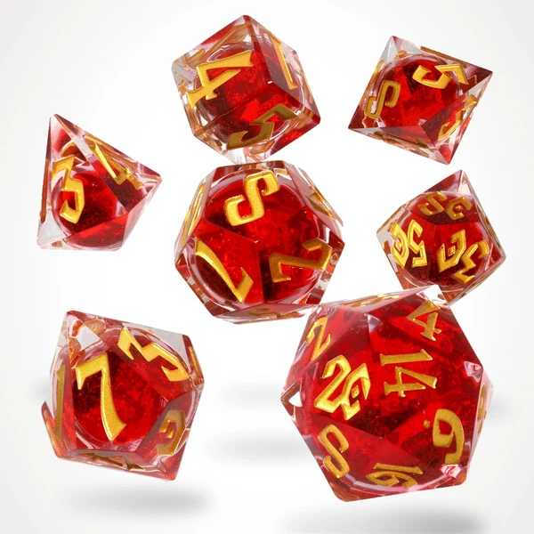 Glassstaff RPG Dice Set - CritStones: Hemomancy Liquid Core