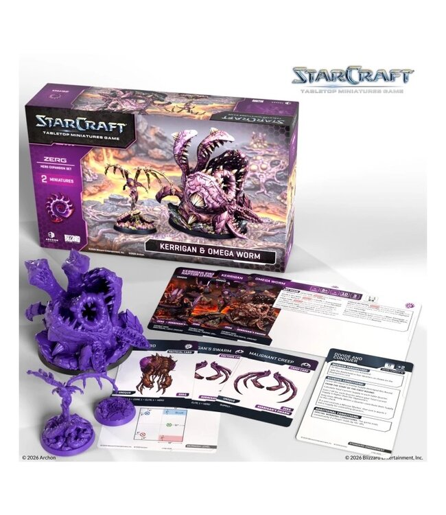 StarCraft Miniature Wargame – Zerg: Kerrigan & Omega Worm Hero Expansion Set