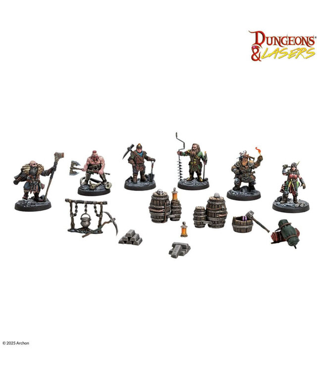 Dungeons & Lasers - Dwarven Miners - Miniatures