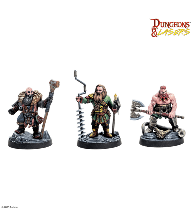 Dungeons & Lasers - Dwarven Miners - Miniatures
