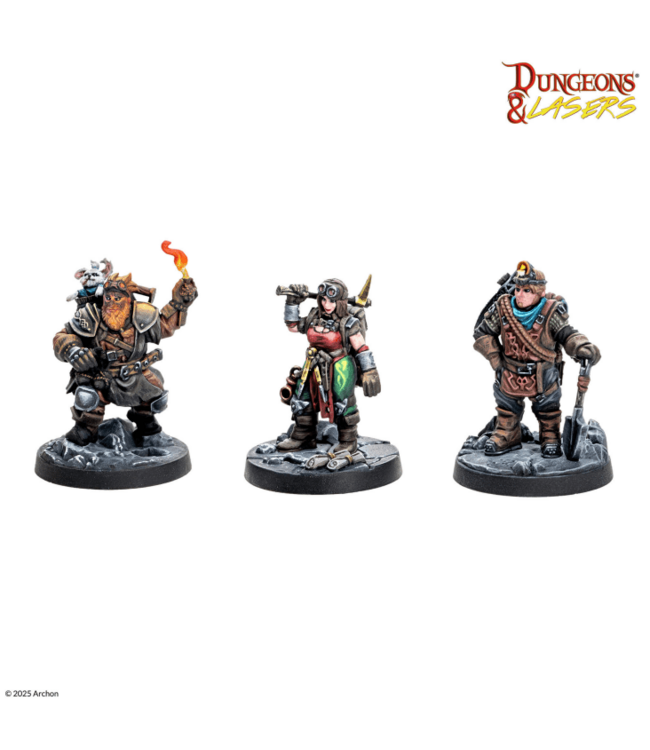 Dungeons & Lasers - Dwarven Miners - Miniatures