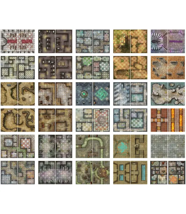 Loke BattleMats: Big Book of Battle Mats: Cells & Shrines
